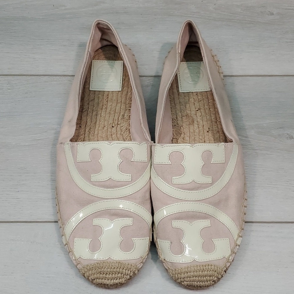 Tory Burch Womens Espadrille Big Logo Loafer Flats shoes slip on  sz 11M - Picture 5 of 15